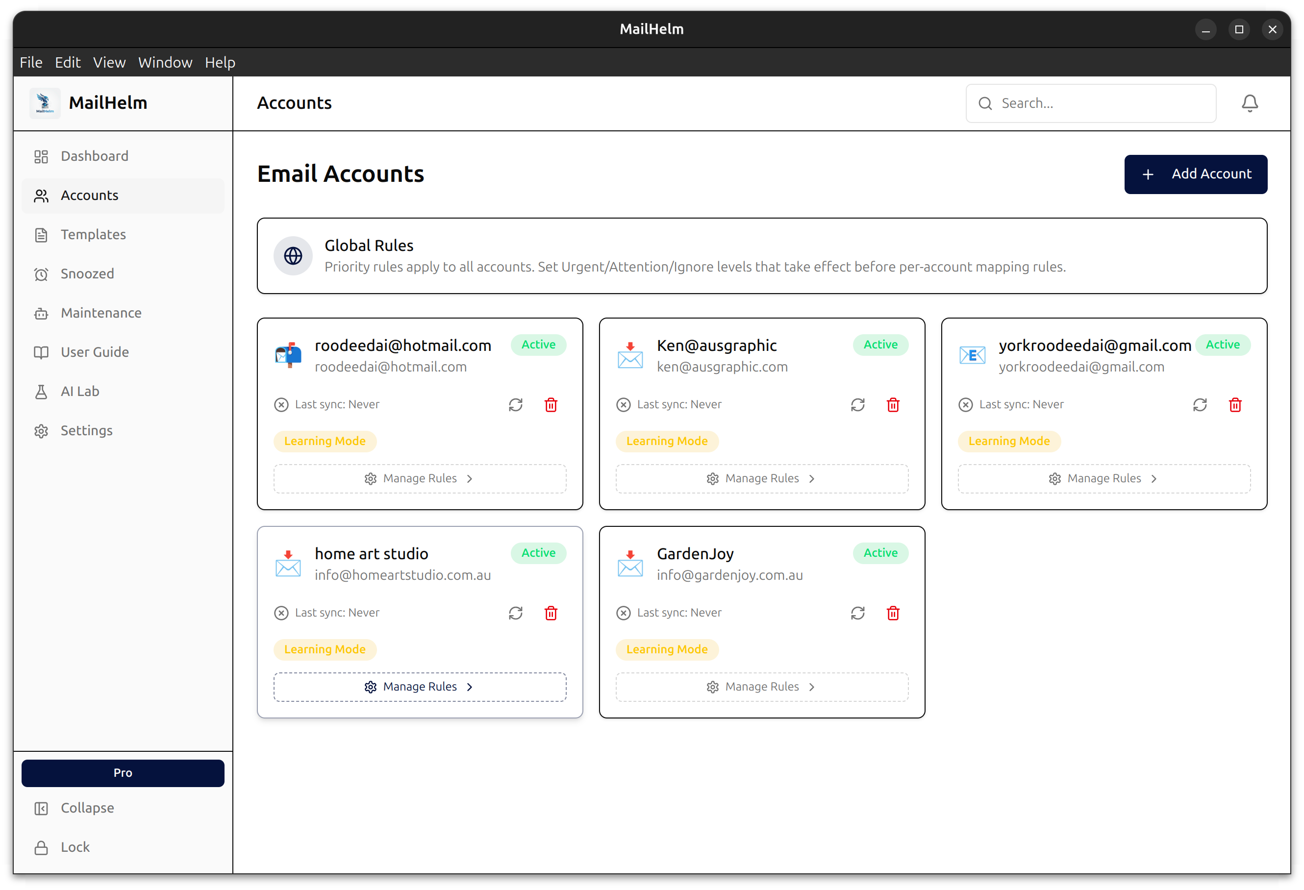 Multi-Account Dashboard